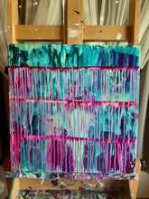 Load image into Gallery viewer, "Benefiting" Original Abstract Drip Painting Infused With Amethyst