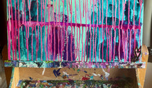 Load image into Gallery viewer, "Benefiting" Original Abstract Drip Painting Infused With Amethyst