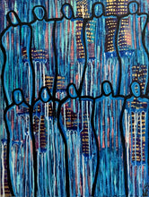 Load image into Gallery viewer, "Embrace It All" Original Figurative Painting Infused With Selenite, Black Obsidian, Black Tourmaline, and Amethyst
