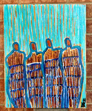Load image into Gallery viewer, original abstract figurative painting featuring an original poem handwritten on the back.