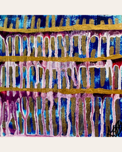 Load image into Gallery viewer, "I Am Open" Original Abstract Painting Infused With Rose Quartz On Paper