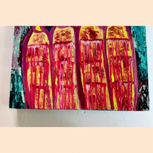 Load image into Gallery viewer, "Inner Work" Original Abstract Figurative Painting Infused With Citrine