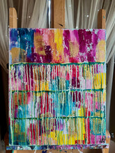 Load image into Gallery viewer, "Madness" Original Abstract Drip Painting Infused With Crystals