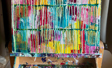 Load image into Gallery viewer, "Madness" Original Abstract Drip Painting Infused With Crystals