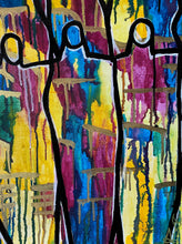 Load image into Gallery viewer, Original abstract figurative painting. Mixed media on canvas featuring an original poem handwritten on the back.