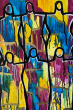 Load image into Gallery viewer, Original abstract figurative painting. Mixed media on canvas featuring an original poem handwritten on the back.