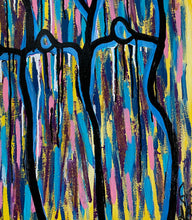 Load image into Gallery viewer, Original abstract figurative painting featuring an original poem handwritten poem on the back.