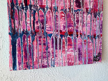 Load image into Gallery viewer, "The Power" Original Abstract Painting Infused With Rose Quartz And Carnelian On Canvas