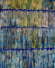 Load image into Gallery viewer, "A Different Rhythm' – Original Abstract Drip Painting Infused with Rose Quartz, Amethyst, Citrine &amp; Selenite
