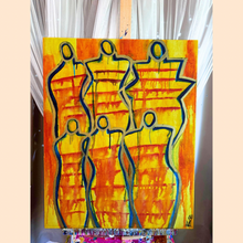 Load image into Gallery viewer, "A New Glow" original abstract figurative canvas painting by Artist Sierra Barnes. 
