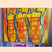 Load image into Gallery viewer, "A New Glow" original abstract figurative canvas painting by Artist Sierra Barnes. 
