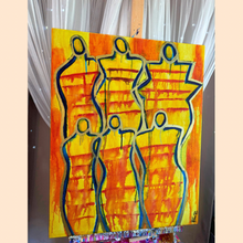 Load image into Gallery viewer, "A New Glow" original abstract figurative canvas painting by Artist Sierra Barnes. 
