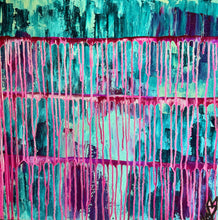 Load image into Gallery viewer, "Benefiting" Original Abstract Drip Painting Infused With Amethyst
