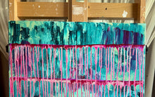 Load image into Gallery viewer, "Benefiting" Original Abstract Drip Painting Infused With Amethyst
