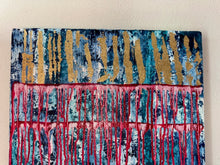 Load image into Gallery viewer, "Blooming Colors On The Outside" Original Abstract Painting Infused With Rose Quartz, Carnelian, And Amethyst
