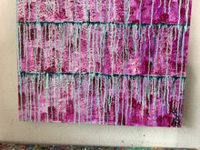 Load image into Gallery viewer, "Embracing Something New" Original Abstract Painting Infused With Rose Quartz And Amethyst On Wood Panel
