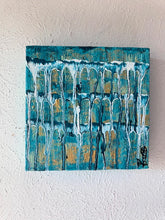 Load image into Gallery viewer, "Energy Flow" - Small Original Abstract Drip Painting Infused With Amethyst, Rose Quartz, Citrine, and Clear Quartz
