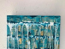 Load image into Gallery viewer, "Energy Flow" - Small Original Abstract Drip Painting Infused With Amethyst, Rose Quartz, Citrine, and Clear Quartz
