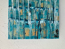 Load image into Gallery viewer, "Energy Flow" - Small Original Abstract Drip Painting Infused With Amethyst, Rose Quartz, Citrine, and Clear Quartz
