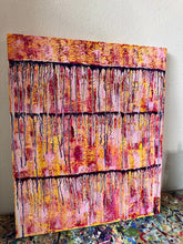 Load image into Gallery viewer, "Feeling Full Of Joy And Gratitude" Original Abstract Painting Infused With Rose Quartz On Canvas
