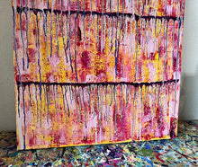 Load image into Gallery viewer, "Feeling Full Of Joy And Gratitude" Original Abstract Painting Infused With Rose Quartz On Canvas
