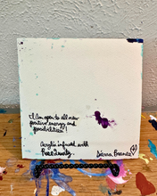 Load image into Gallery viewer, "I Am Open" Original Abstract Painting Infused With Rose Quartz On Paper
