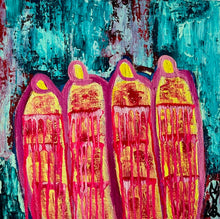 Load image into Gallery viewer, "Inner Work" Original Abstract  Figurative Painting Infused With Citrine
