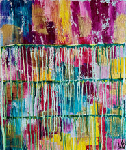 Load image into Gallery viewer, "Madness" Original Abstract Drip Painting Infused With Crystals
