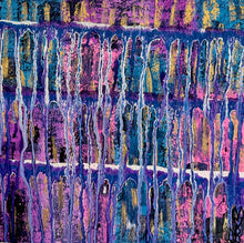 Load image into Gallery viewer, "Magic Within The Chaos" Original Abstract Painting Infused With Rose Quartz And Moonstone
