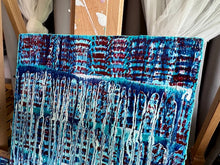 Load image into Gallery viewer, "Soothe Me" Original Abstract Drip Painting Infused With Black Tourmaline
