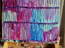 Load image into Gallery viewer, "Stepping Out of The Box" Original Abstract Painting Infused With Black Obsidian And Black Tourmaline
