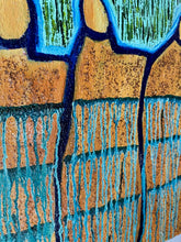 Load image into Gallery viewer, "Tranquility And Faith" Original Abstract Figurative Painting Infused With Rose Quartz, Citrine, And Moonstone
