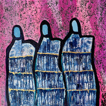 Load image into Gallery viewer, "Wash Away" Original Abstract Figurative Painting Infused With Carnelian, Rose Quartz, And Selenite
