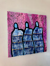 Load image into Gallery viewer, "Wash Away" Original Abstract Figurative Painting Infused With Carnelian, Rose Quartz, And Selenite
