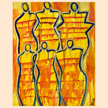 Load image into Gallery viewer, "A New Glow" original abstract figurative canvas painting by Artist Sierra Barnes. 
